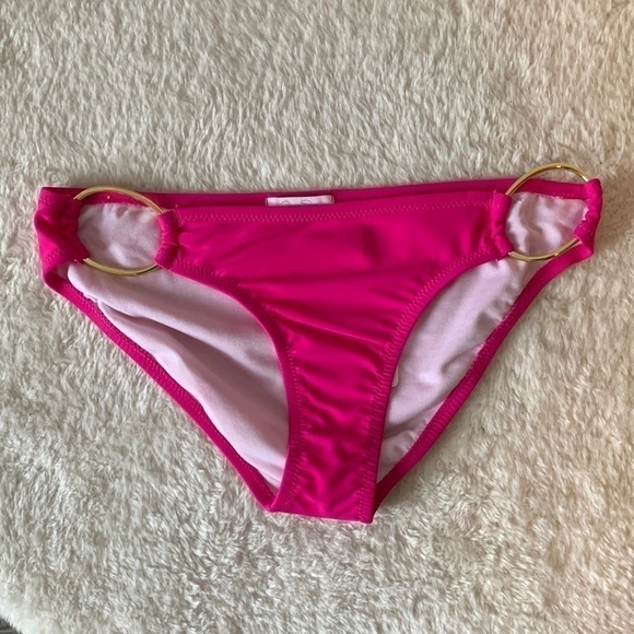 Jessica Simpson Pink Bathing Suit Bottoms with Gold Rings Size Small NWT - Picture 10 of 10